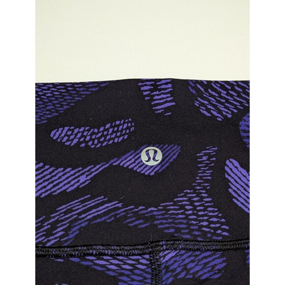 Lululemon Wunder Under III Womens 4 Pant Warp Super Purple Print Leggings - Picture 3 of 6